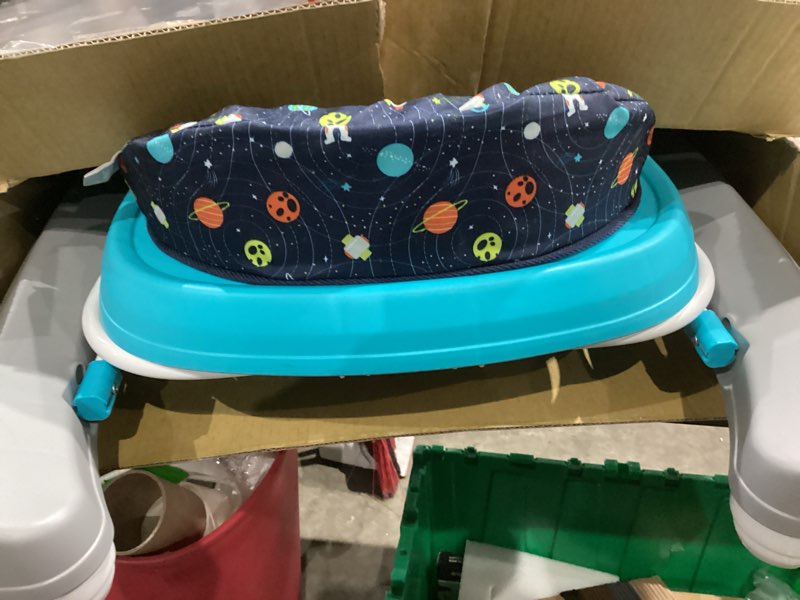 Condition photo showing As Is for Smart Steps Trend Activity Walker and Entertainer with Removeable Toys, Large Tray, Cup Holder, Adjustable Height and Flat Fold Frame for Storage, Ages 6 Months +, Space Walk Navy