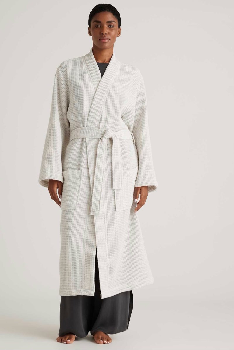 organic turkish waffle robe size l 