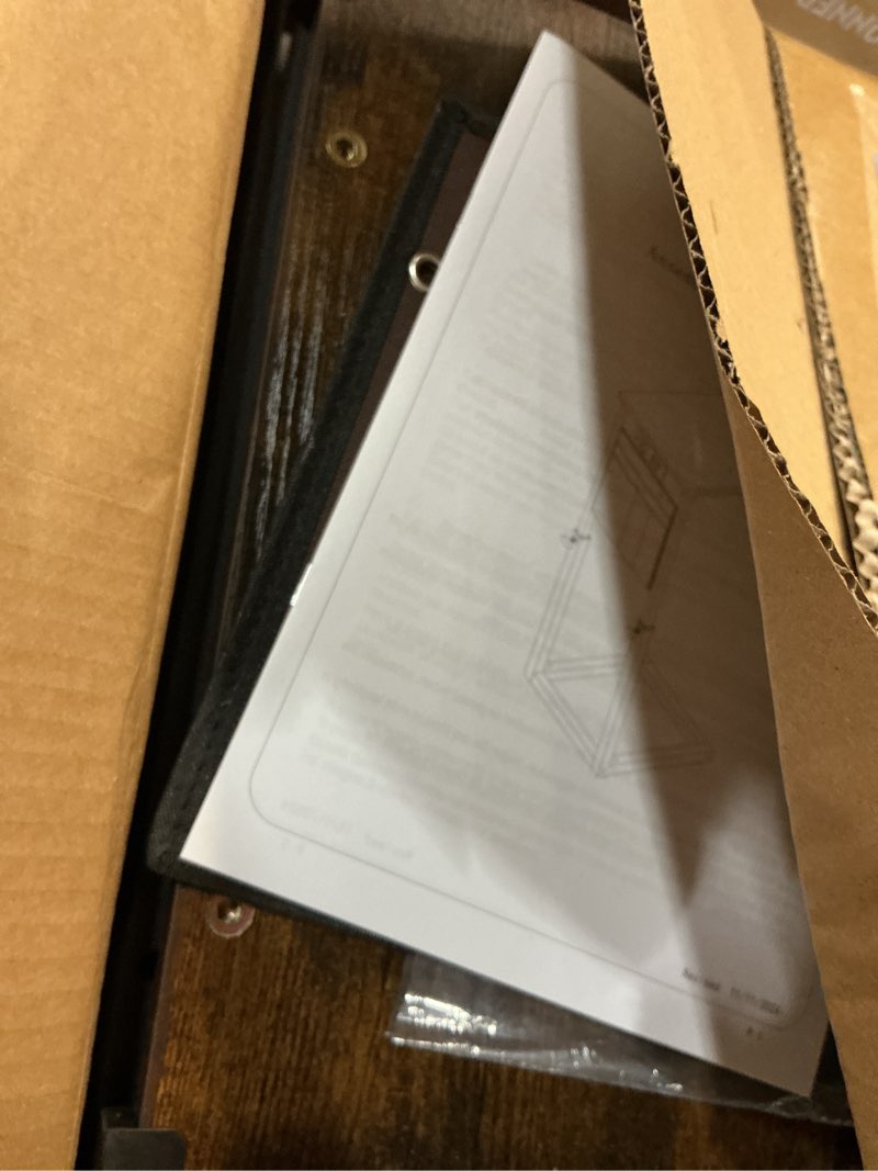 Condition photo showing Good Condition for vagusicc c shaped end table with charging station, adjustable height side table for couch, small sofa table with storage bag, slide under sofa tv tray snack arm tables for living room, bedroom, brown rustic brown with plug