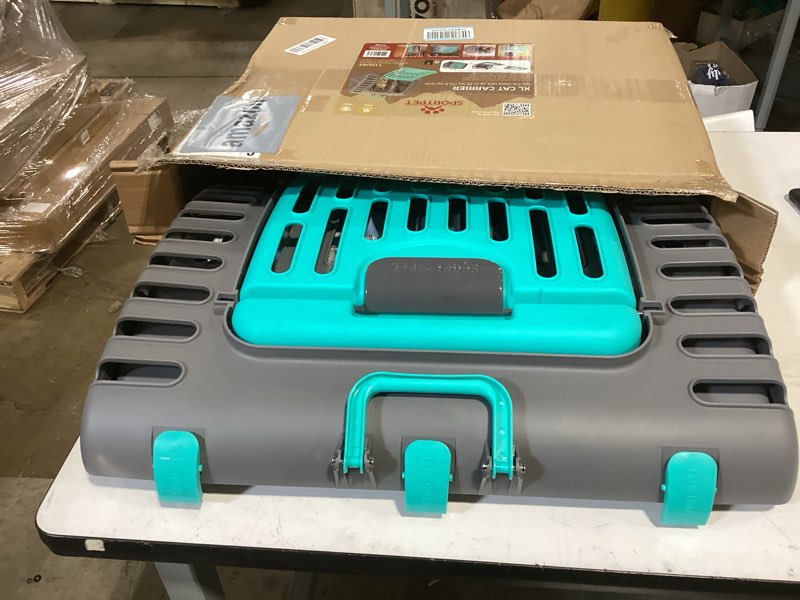 sportpet x-large hard-sided travel cat carrier - cat carrier with patented wide side-opening door, f