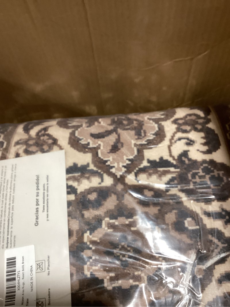 Condition photo showing New/Like New for Area Rug for Living Room, 8x10Ft Machine Washable Large Brown Rugs for Dining Room, Non-Slip Vintage Carpet for Bedroom Office Dining Room Nursery Farmhouse 8' x 10' (Rectangular) Brown