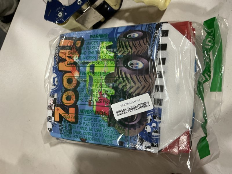 Condition photo showing As Is for sweetude 40 pieces truck party bags bulk non-woven tote bags truck themed party favor with handles machine birthday decorations game celebration supplies