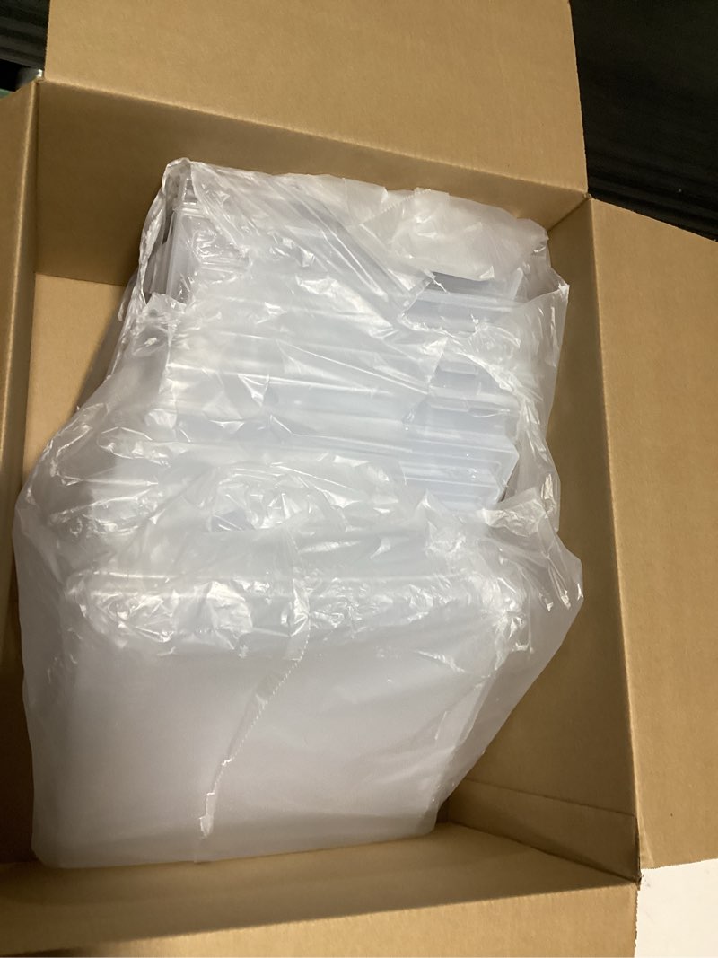 Condition photo showing Good Condition for iBune 6 Pack 12x12 Paper Storage, Scrapbook Storage Box for 12" x 12" Paper, Portable Slim Project Case Plastic Craft Paper Storage Box, Inner Size 12.2 x 12.2 x 0.85 in