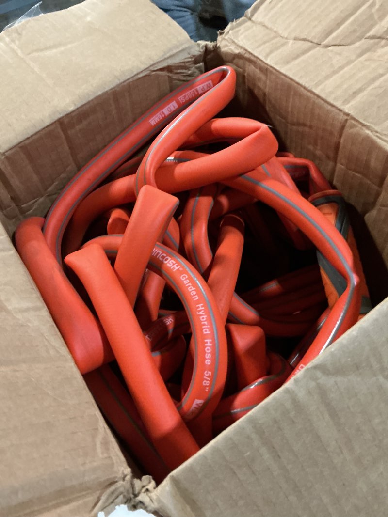 Condition photo showing As Is for Garden Hose 75 ft x 5/8", Heavy Duty Water Hose, Flexible 75 foot garden Hose, Lightweight water Hose with Swivel Handle,3/4" Male to Female Fittings, Burst 600 PSI