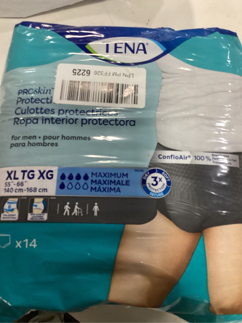 Condition photo showing New/Like New for Tena ProSkin XL Gray Adult Male Moderate Absorbency Protective Disposable Underwear, 14 Count