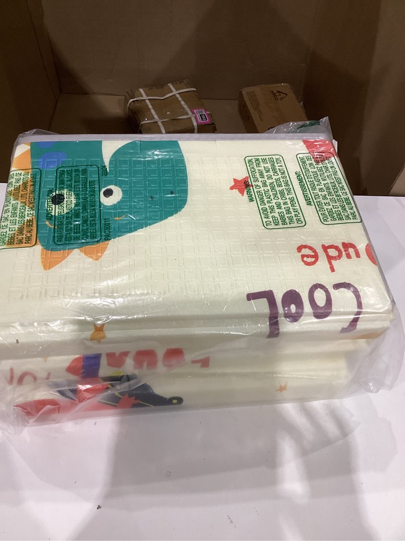 Condition photo showing Good Condition for Baby Play Mat, 74 x 50 Inch Play Mat Perfect for Use Baby Playpen, Foldable Baby Foam Playmat for Floor, Portable Waterproof Activity PlayMats for Babies, Infants and Toddlers 74*50*0.4 In Beige