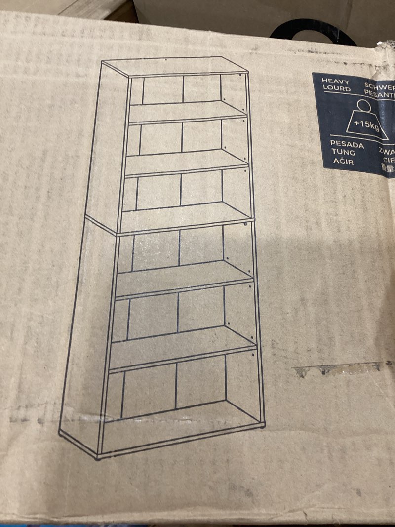 vasagle custos collection - bookshelf, 6-tier bookcase, book shelf ,lbc166t56s (black)