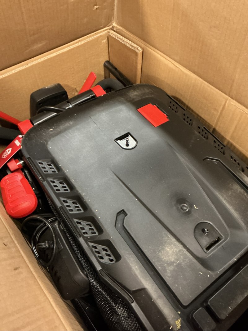 Condition photo showing As Is for ework 40v electric lawn mower cordless, 14" electric push mower with 2x4.0ah batteries & charger, 3800rpm motor, 6-height adjustment, 21lbs lightweight battery powered lawnmower for garden, small yard