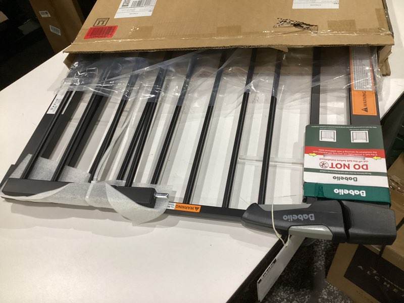 Condition photo showing Good Condition for Babelio Upgraded Baby Gate with Cat Door, 29-43" Auto Close Durable Dog Gate for Stairs, Doorways and House, Easy Walk Thru Safety Gate with Pet Door Includes 4 Wall Cups, Black Black 29-43" Wide, 30" Tall