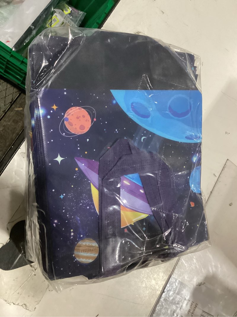 Condition photo showing Good Condition for windyun 48 pcs space gift bags bulk large outer space party favors non woven for goodie candy treat with handles 8.3 x 7.9 x 5.9 inch planet galaxy tote bags astronaut birthday shower party supplies