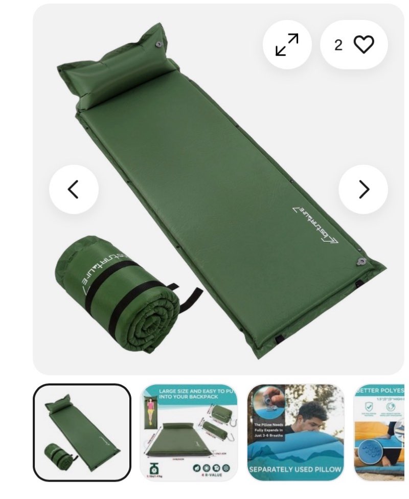 self inflating sleeping pad camping mattress lightweight insulated open box