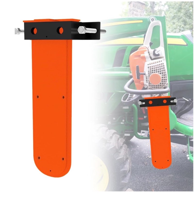 hqpasfy universal chainsaw carrier kit with 20" scabbard compatible with tractors, atvs, utvs, trucks, utility vehicles, spider lifts & more