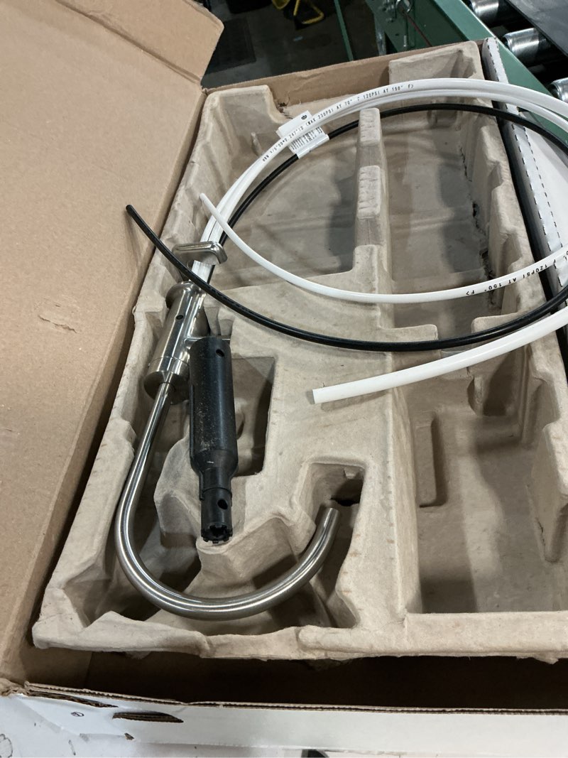 Condition photo showing As Is for delta contemporary beverage dispenser faucet, brushed nickel drinking water kitchen sink faucet, arctic stainless 1930-ar-dst