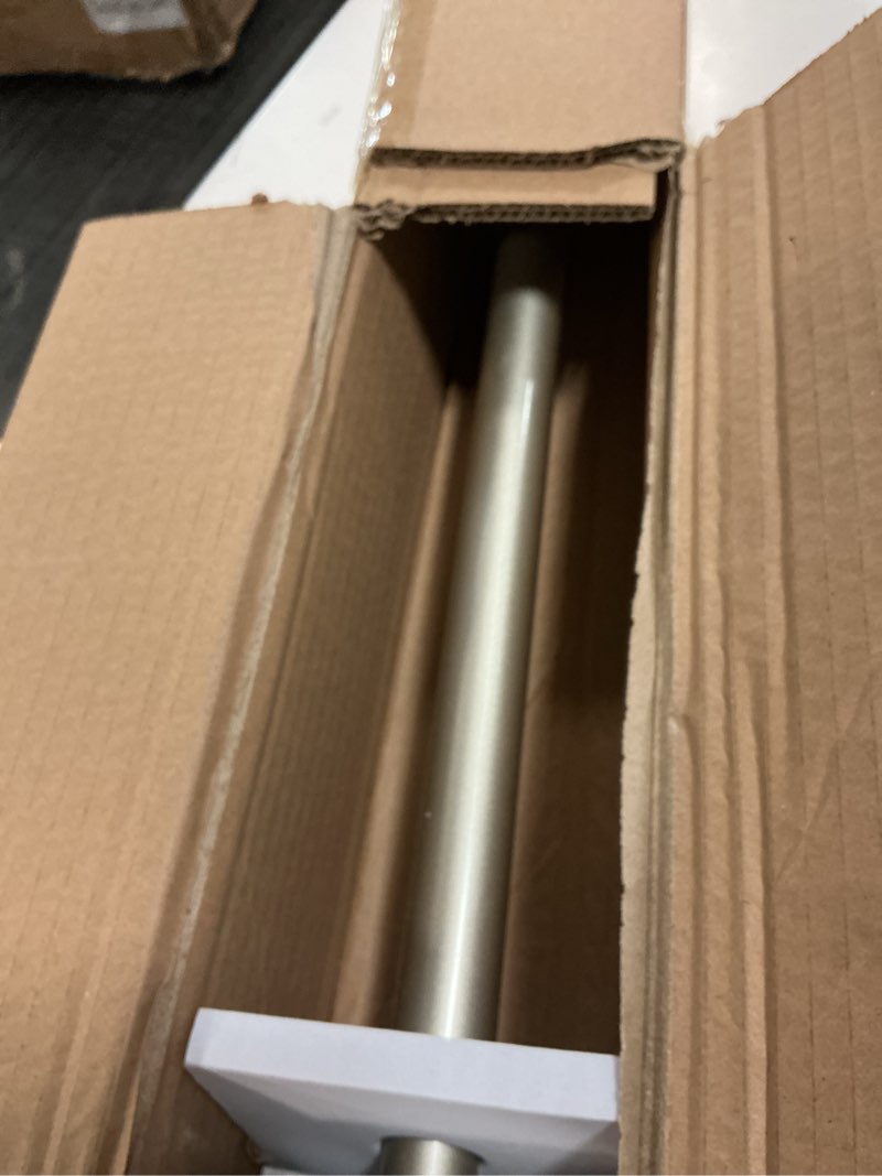 Condition photo showing Good Condition for elrene home fashions florence single curtain rod with stacked square finials, 1" diameter, (antique pewter), (28x48) 28" - 48" adjustable rod antique pewter
