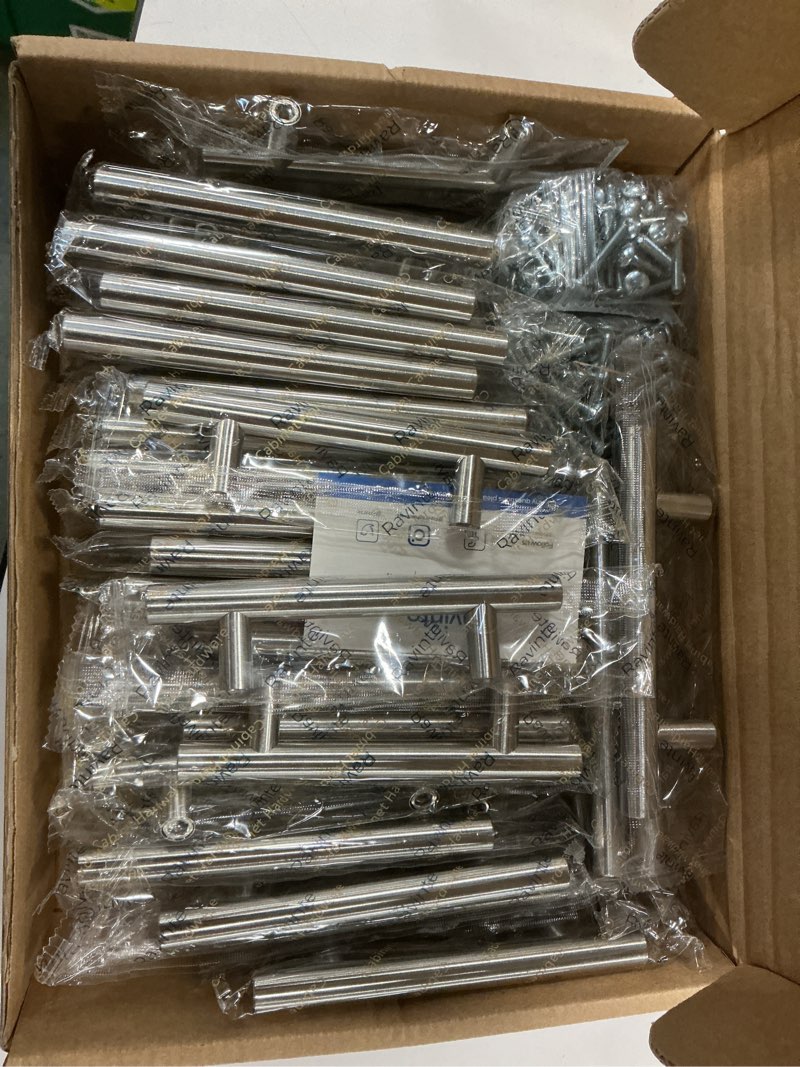 Condition photo showing Good Condition for homdiy 3 inch Cabinet Handles 50 Pack Brushed Nickel Cabinet Pulls Arch Drawer Hardware Modern Dresser Pulls for Kitchen Bathroom Cupboard, Zinc Alloy 3in hole centers Brushed Satin Nickel 50