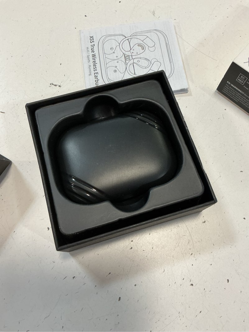 Condition photo showing New/Like New for Open-Ear Headphones, Bluetooth 6.0 Wireless Earbuds Powerful Sound, 40H Open Ear Earbuds with ENC Mic, Adjustable Ear Hooks/IP7 Waterproof/Ultra-Comfort Earphones for Workouts/Running, Black