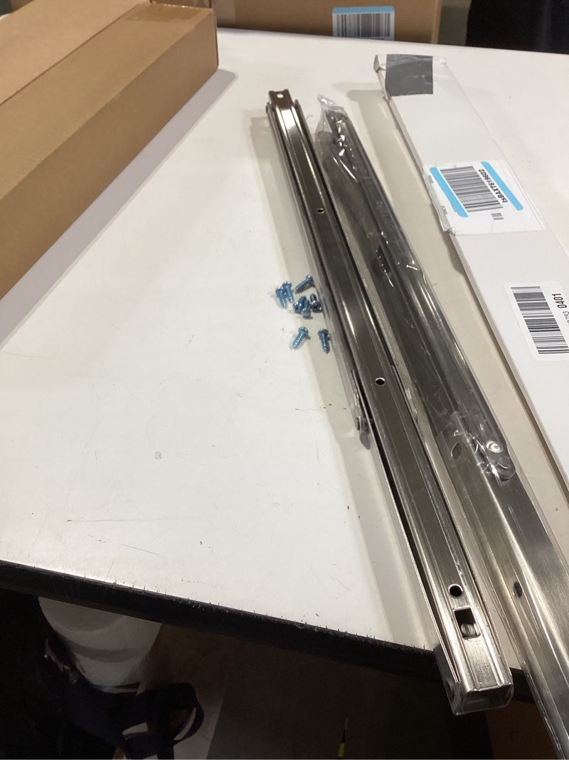 Condition photo showing Good Condition for yumore 24" folding shelf brackets, max load: 330lb heavy duty stainless steel collapsible shelf bracket for table work bench, space saving diy bracket, pack of 2 24 inch silver
