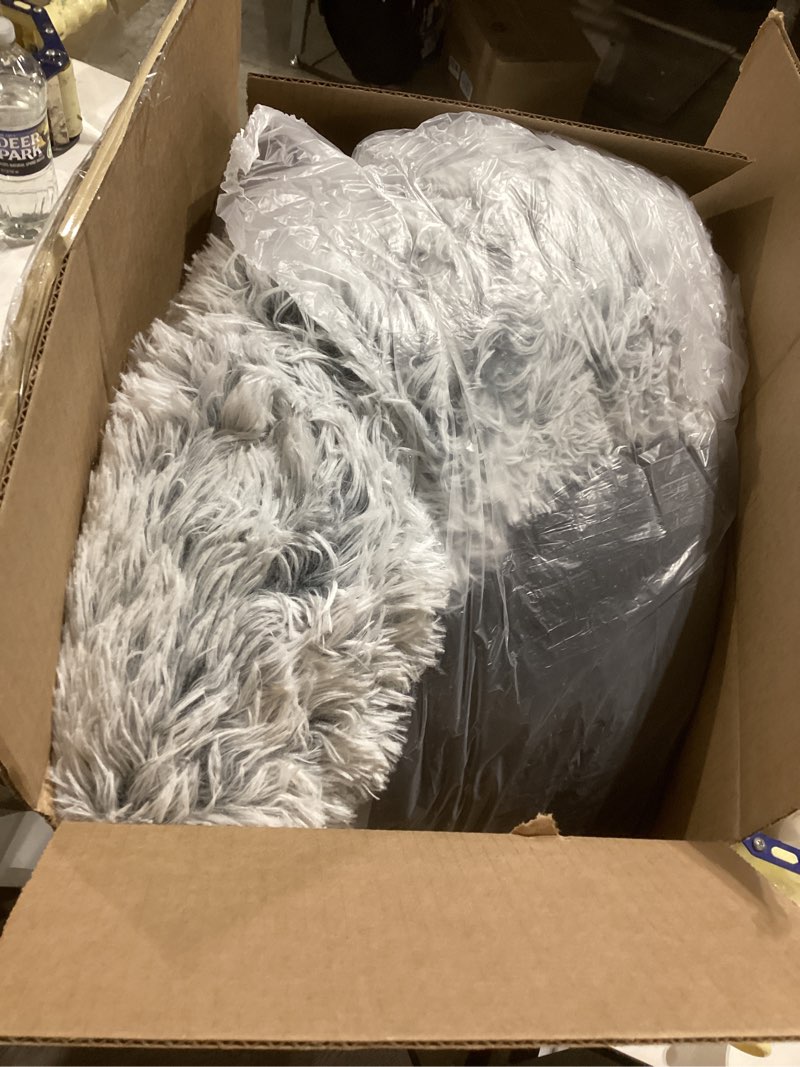 Condition photo showing As Is for WESTERN HOME WH Calming Dog & Cat Bed, Anti-Anxiety Donut Cuddler Warming Cozy Soft Round Bed, Fluffy Faux Fur Plush Cushion Bed for Small Medium Dogs and Cats (20"/24"/27"/30")