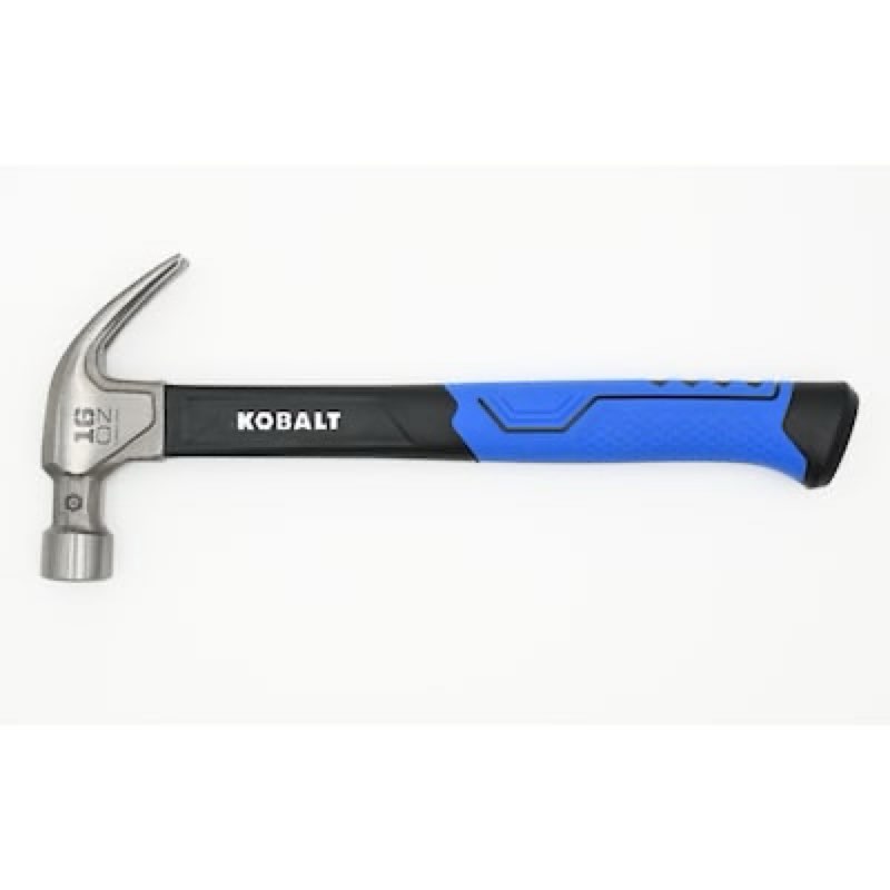 kobalt 16 -oz steel head fiberglass handle claw hammer