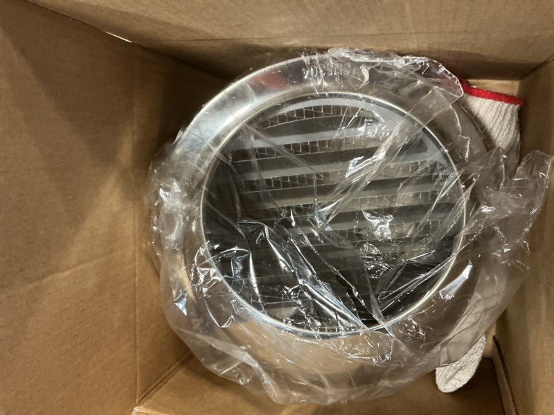 Condition photo showing Good Condition for 6 Inch Wall Vent Cover, Dryer Vent Cap Outside with Screen Mesh 304 Stainless Steel Soffit Exhaust Vent Round Grille for HVAC System