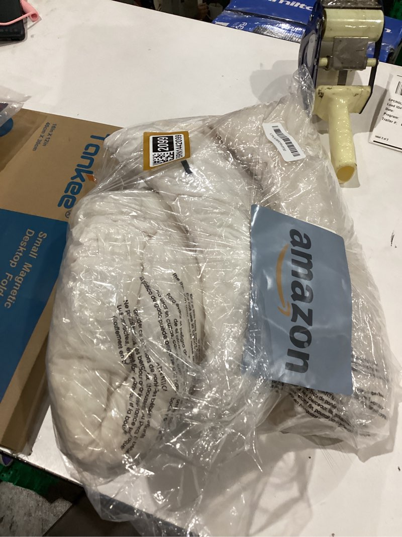 Condition photo showing As Is for 2 Pack Square Seat Cushions - Velvet & Slow-Rebound Foam Chair Pads Chair Pillow Cushion with Anti-Slip Ties for Kitchen, Dining, Office Chairs, Tatami (16"x16", Ivory) 16x16 inch Ivory 2