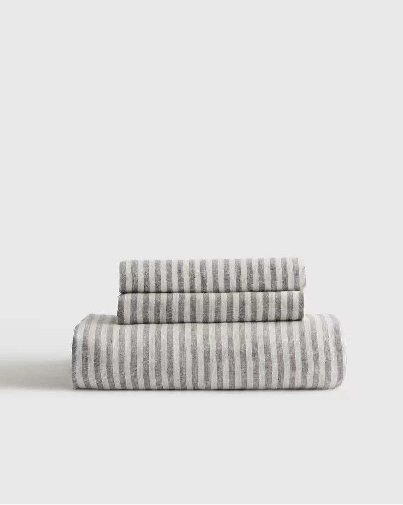 european linen stripe fitted sheet set size king 
