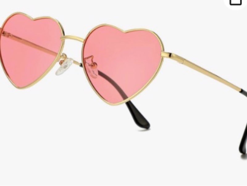 NACHLYNN Heart Sunglasses Metal Frame Cute Lovely Glasses UV385 Protection Lens for Women Men (Light