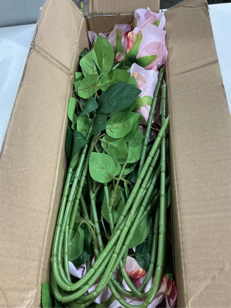 Condition photo showing Good Condition for artificial flowers artificial roses fake roses 23.2in 20pcs long stem artificial flowers for tall vase silk rose suitable for indoor wedding party decor valentine's day diy bouquet spring,pink