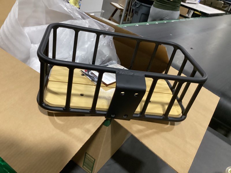 Condition photo showing New/Like New for retrospec tote & tote plus ebike basket lightweight, aluminum front basket for electric bikes matte black tote