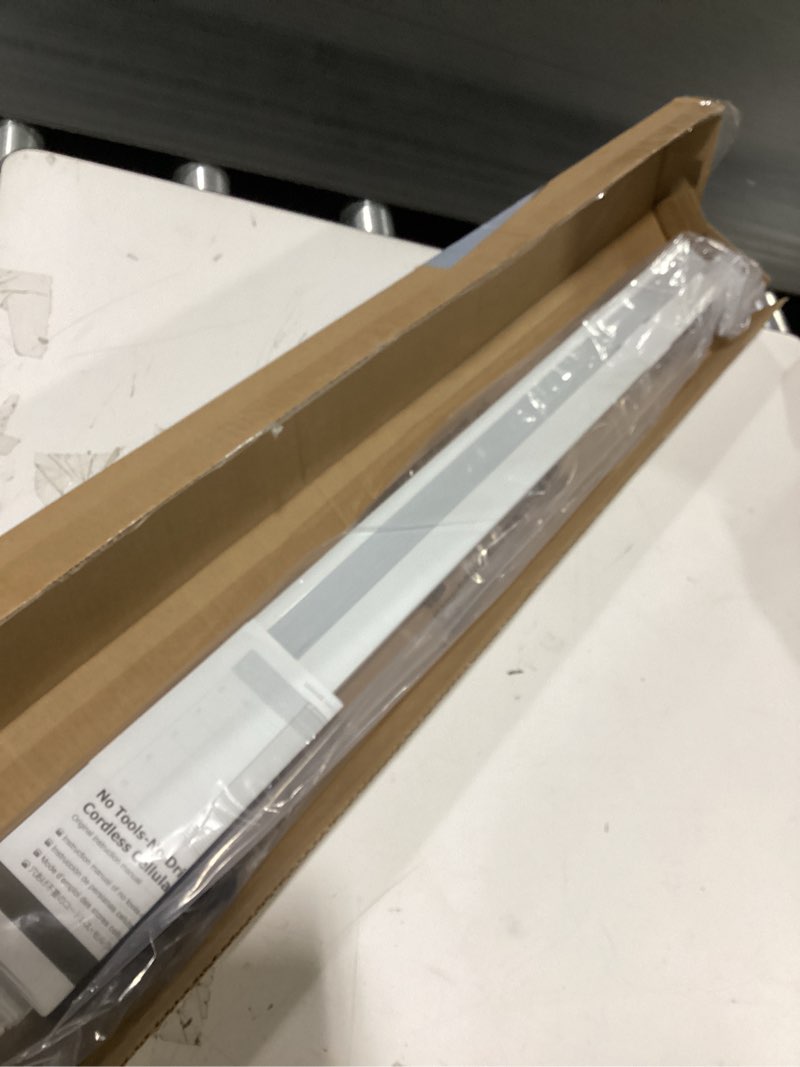 Condition photo showing New/Like New for lazblinds cordless cellular shades, no tools no drill blackout honeycomb shades pleated blinds for windows, 34'' w x 36'' h, silver white blackout-silver white 34'' w x 36'' h