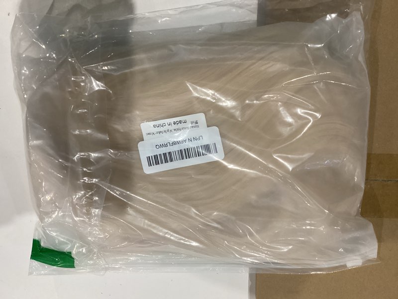 Condition photo showing Good Condition for Maycaur Blonde Synthetic Hair Wigs with Full Bangs #613 Color Long Straight Women's Wig Heat Resistant Synthetic No Lace Wigs for Fashion Women