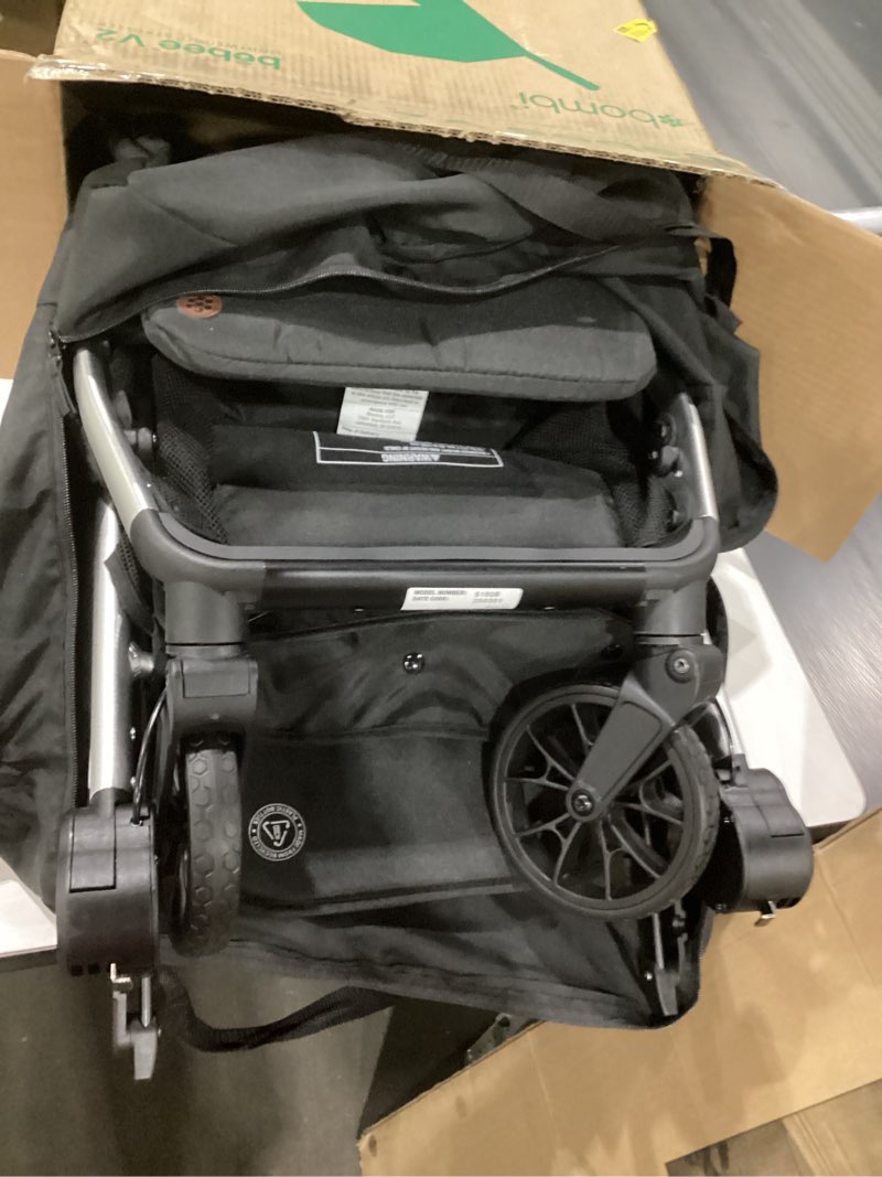Condition photo showing Good Condition for bombi b?bee v2 lightweight baby stroller - premium vegan leather, one-hand fold, infinite recline, aircraft-grade aluminum frame, xxl canopy, and ample storage umbrella stroller - midnight black