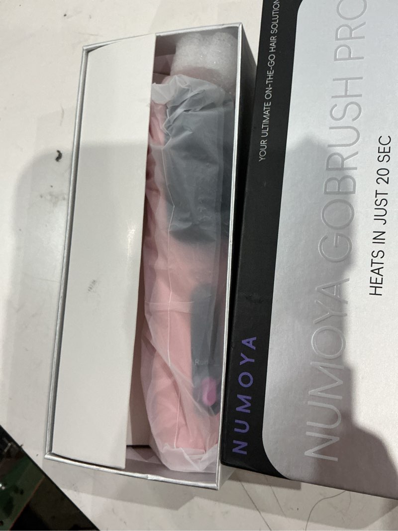 Condition photo showing Good Condition for numoya go brush pro portable cordless hair straightener brushs for travel, with 30s fast heat, 3 temperature settings (pink)