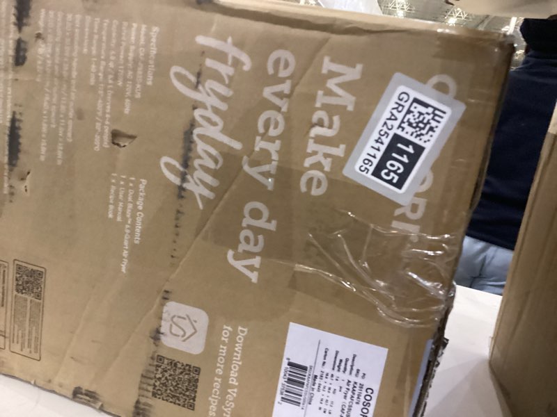 Condition photo showing New/Like New for COSORI 6.8Qt Air Fryer, 12-in-1 Dual Blaze for 360° Crispy Meals, No Shaking & Preheating to Fast Cooking with Bake, Roast, Broil, 100+In-App Recipes, Dishwasher Safe Wi-Fi Grey