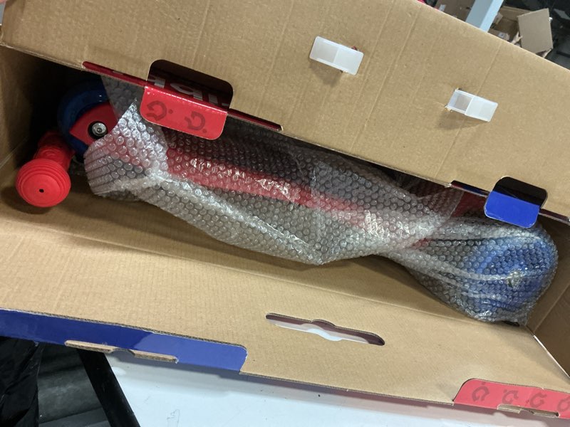 Condition photo showing Good Condition for Dribbl 3-Wheel Kids Scooter - Lean-to-Steer Technology, Adjustable Height Handlebar, Anti-Slip Deck, Scooter for Boys & Girls Ages 3+, Child Safety Approved, Support Riders Up To 165 lbs, Red and Blue Red & Blue