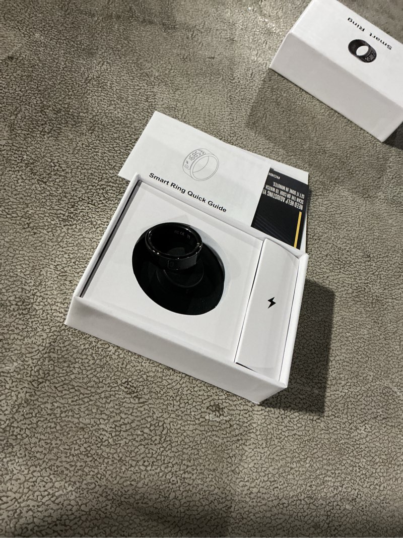 Condition photo showing Good Condition for Unisex Smart Ring with LED Display, Touch Controls, and Charging Case - Tracks Activity, Sleep, Heart Rate, and Blood Oxygen, IP68 Waterproof (Black, #8) Black #8