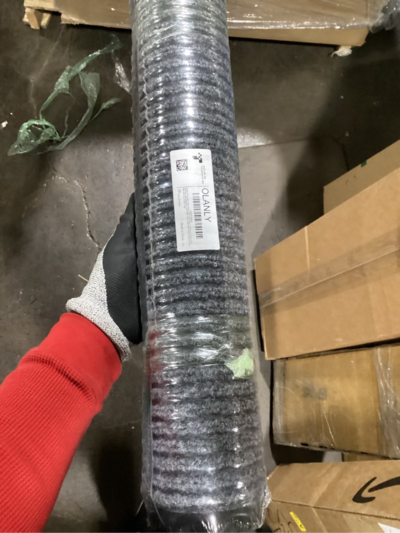 Condition photo showing New/Like New for OLANLY Front Door Mat Indoor Outdoor Entrance, Waterproof Heavy Duty Doormat, Fade Resistant, Low Profile, Easy Clean Patio Porch Welcome Floor Mats for Entry, 35x23, Grey 35" x 23" Grey