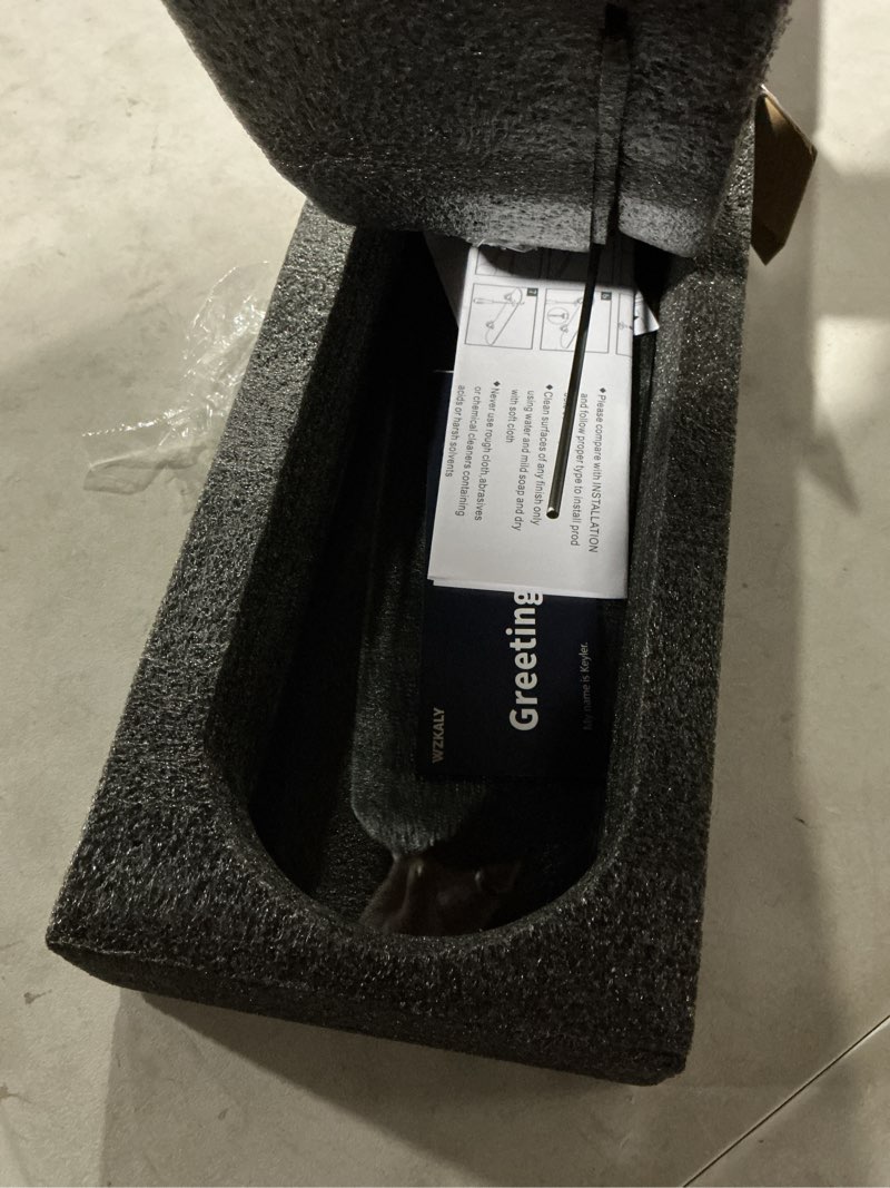 Condition photo showing As Is for Glass Shelf for Bathroom, 20 Inch Glass Floating Shelves for Wall, Glass Bathroom Shelves with Stainless Steel guardrail (Brushed Nickel)