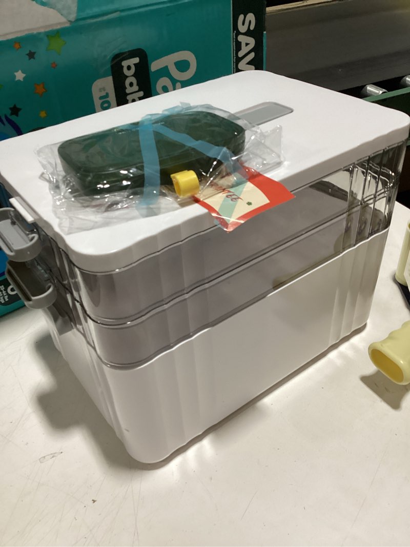 Condition photo showing Good Condition for funest 4-Tier Medicine Storage Box Cabinet, Empty First Aid Kit Portable Medical Supply Organizer with Leather Handle for Home 4-Tier Medicine Organizer