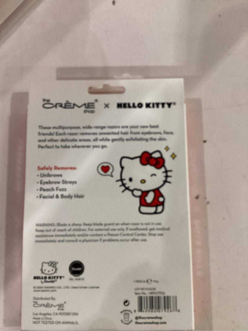 Condition photo showing Good Condition for the crème shop x hello kitty prepped up! dermaplane razors - one blade for gentle exfoliation, dermaplaning, facial hair removal and eyebrow shaping (pack of 3)