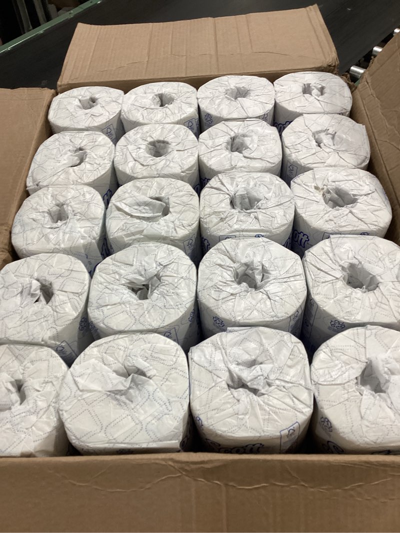 Condition photo showing New/Like New for scott professional 100% recycled fiber standard roll bulk toilet paper (13217), 2-ply, elevated design, white, individually wrapped (80 rolls of 473 sheets, 37,840 sheet total)