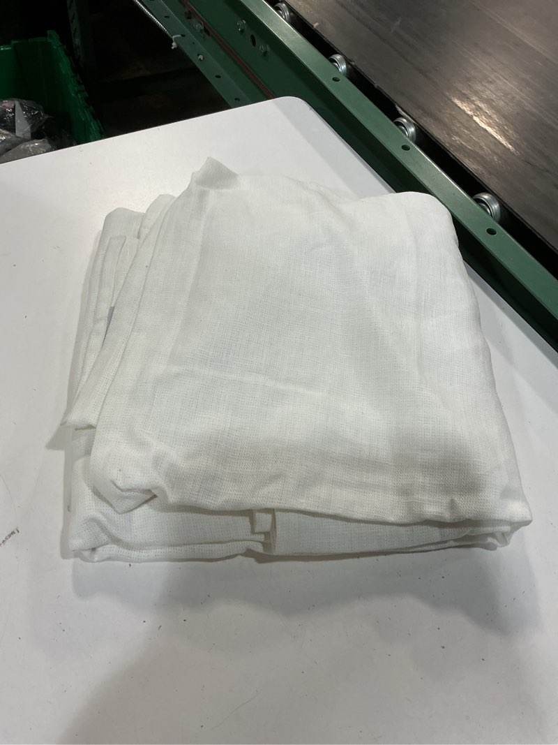 Condition photo showing Good Condition for heavyweight european linen curtain, 48x96, white