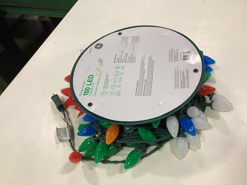 Condition photo showing As Is for GE Energy Smart 100 -Count 66-ft Multicolor LED Plug-In Christmas String Lights