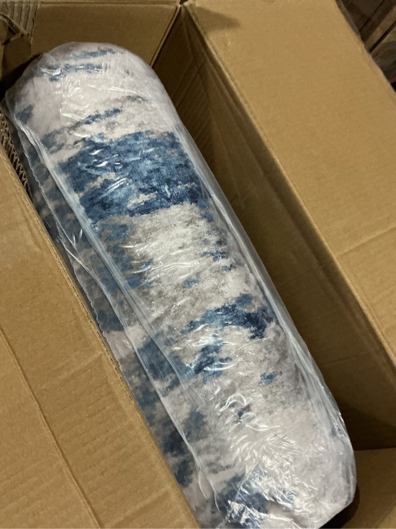 Condition photo showing Good Condition for Washable Area Rugs 8'x10' Non-Slip Modern Abstract Soft for Living Room Entryway Bedroom Nursery, Print Pattern, Black Navy Blue Gray Black/Navy Blue/Gray 8' x 10' (Rectangular)