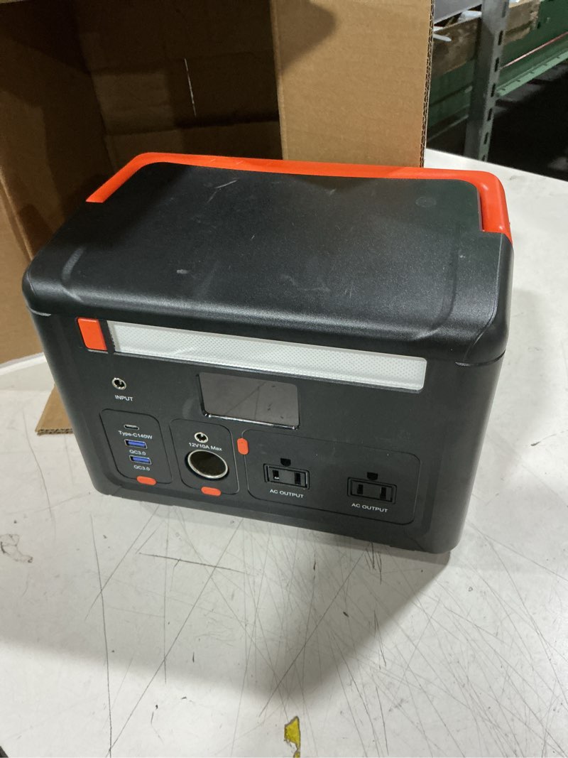 Condition photo showing As Is for portable power station 600w (1200w surge),299wh 6.8 lbs,140w usb-c | small lightweight portable power for camping , battery backup safe for indoor blackouts, 2 ac outlet, fast charging