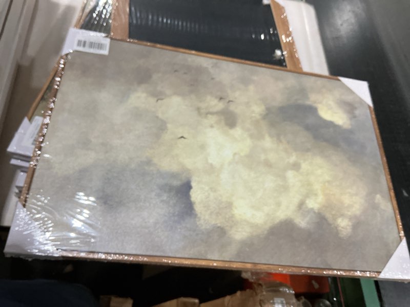 Condition photo showing New/Like New for SHENIFY Vintage Landscape Framed Wall Art Sky Cloud Nature Farmhouse Decor Retro Classical Painting for Hallway Living Room Bedroom Dining Room - 16x24in Natural Framed Sky Cloud 24"L x 16"W Brown