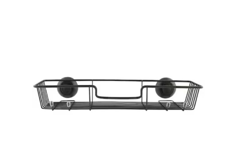 Style Selections Black Steel Bathtub Caddy 6.17-in x 5.512-in x 3.35-in