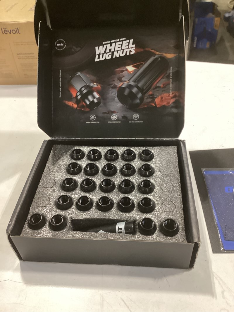 Condition photo showing Good Condition for orion motor tech m14x1.5 lug nuts black with spline tuner, 2 inches length conical wheel nut, compatible with chevy gmc ford cadillac lincoln saab saturn silverado 1500 savana, set of 24 m14x1.5 24pcs spline tuner black