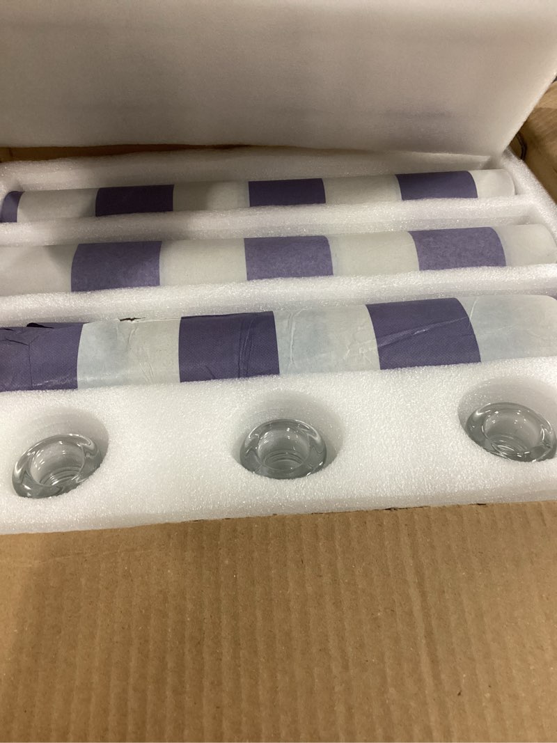 Condition photo showing New/Like New for volens hurricane glass candle holders - set of 12 candlestick holders for taper candles with windproof cylinder covers 14" tall clear glass chimney cover for wedding table centerpiece fall home decor 2.5"d-14"h --12pcs+12pcscandlestick holder