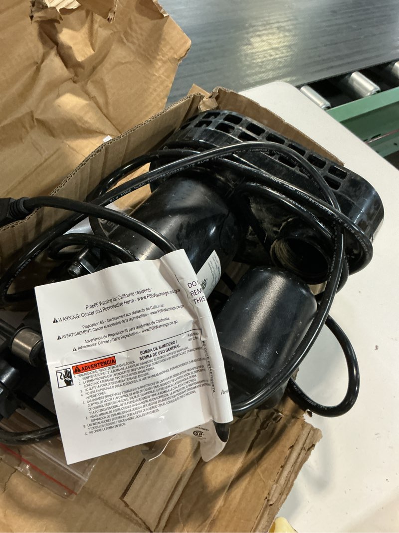 Condition photo showing As Is for utilitech 1/2-hp 55-gpm aluminum submersible sump pump